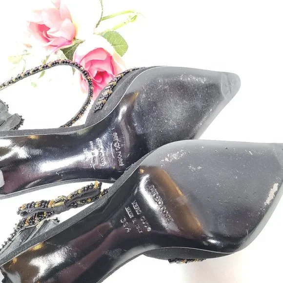 Sergio Rossi Beaded Heels w/ Ankle Straps - Picture 14 of 16